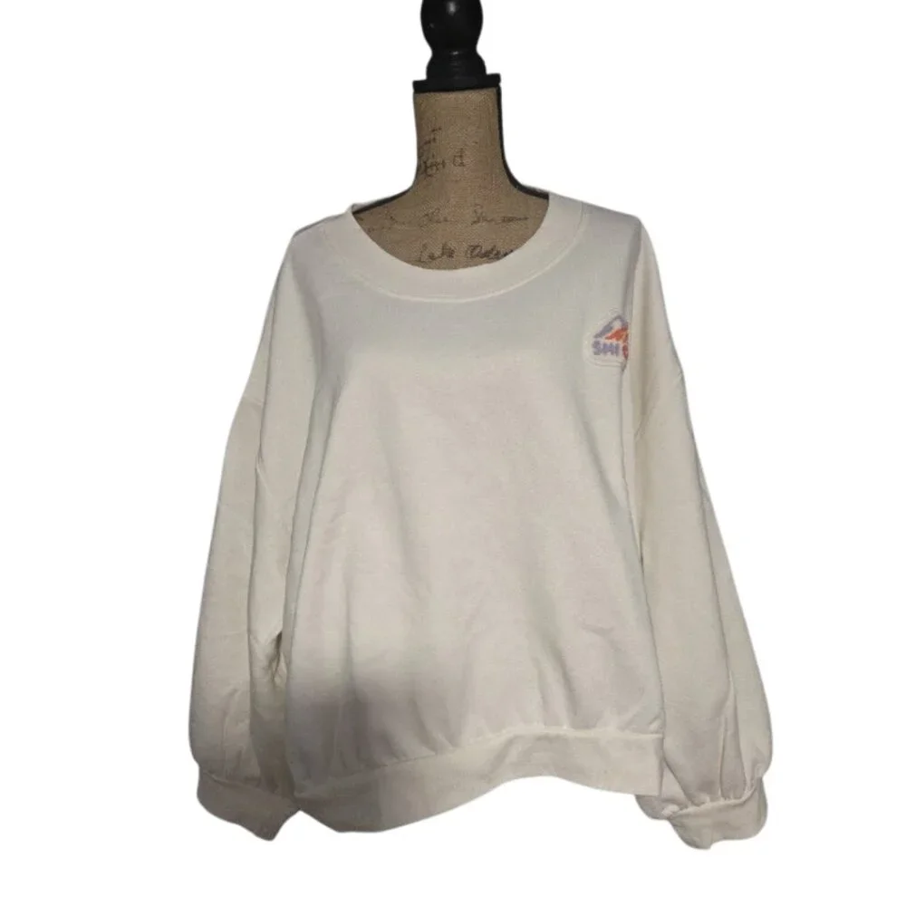 NWT All in Motion Women's plus Ivory Core Fleece Crew Cropped Sweatshirt Size 4x - Picture 3 of 11